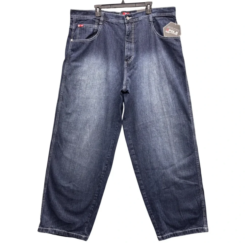 Southpole Mens Red Tab Baggy Jeans 42x34 (Actual 42x33) Y2K Streetwear Deadstock